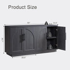 Fatmok 59" Sideboard Buffet Cabinet & TV Stand Set of 2, Modern Arched Credenza - Image 2