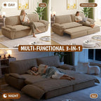 KEIKI 73.2" Luxury Queen Sleeper Sofa Bed, 3-in-1 Convertible Pull Out Couch - Image 3