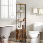 HOOBRO Corner Cabinet with LED Light, Corner Shelf Stand with Storage and Doors - Image 5
