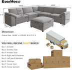 EASE MOOSE Oversized Sectional Modular Sofa, Luxury FSC Certified Chenille - Image 2