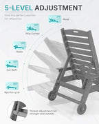 Patio Chaise Lounge Chair Set of 2, Oversize Lounge Chairs - Image 4