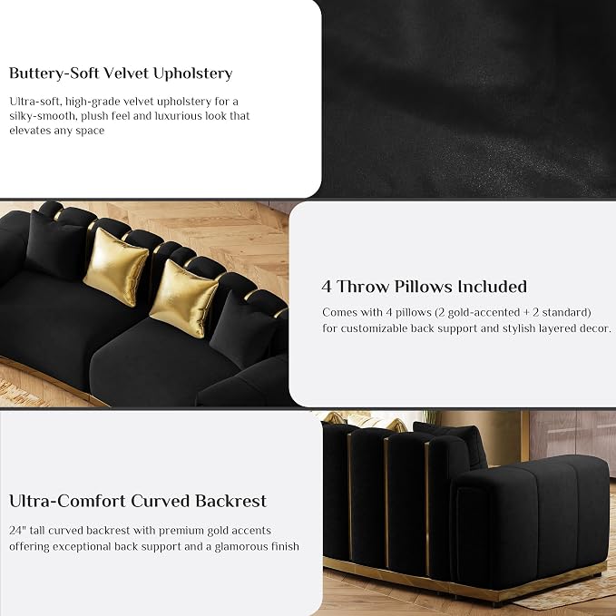 Oversized Velvet Chesterfield Couch - Image 5