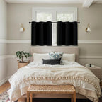 MIULEE Blackout Curtains for Bedroom 2 Panels 40 x 36 Inch Long Black | Thermal - Image 7