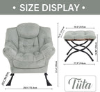Tiita Lazy Chair with Ottoman, Comfy Leisure Sofa Armchair with Ottoman - Image 7