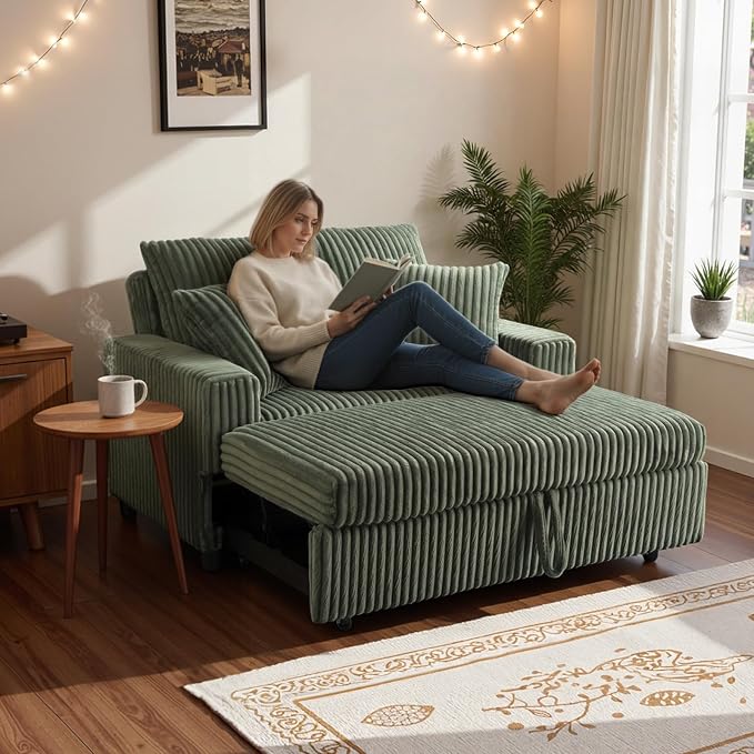 3 in 1 Convertible Sofa Bed，52.8" Pull Out Couch - Image 3