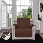 Easy-Going Reversible Couch Cover, Small Chair, Coffee/Ivory | Machine Washable - Image 2