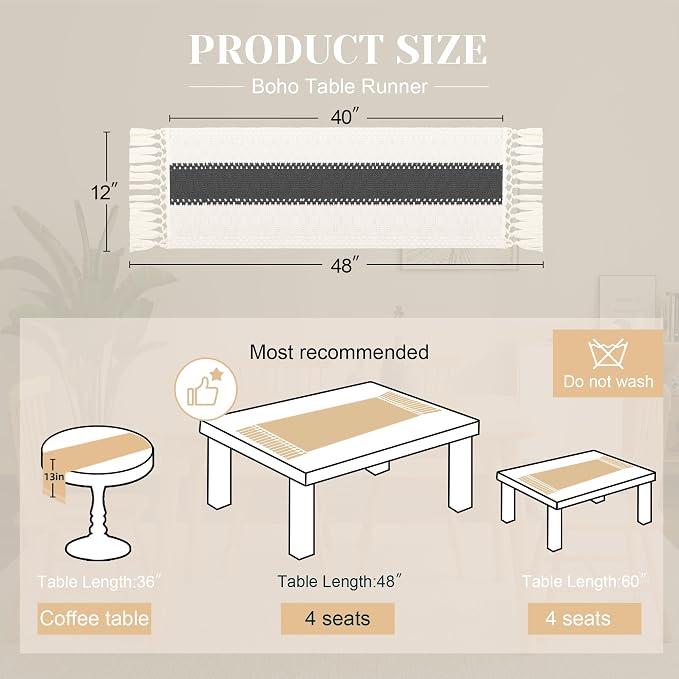 FEXIA Boho Table Runner for Summer Home Decor - Image 2