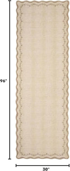 GarveeHome 2.5x8 Scalloped Washable Runner Rug Non Slip Hallway Kitchen Rug | - Image 2
