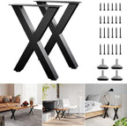Bench Legs 16 Inch, X-Shaped Metal Coffee Table Legs, Table Legs Set of 2 by ITeeLas
