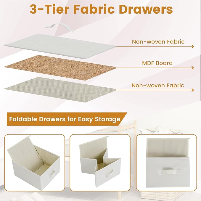 Giantex 6-Drawer Dresser for Bedroom, Bamboo Storage Tower - Image 5