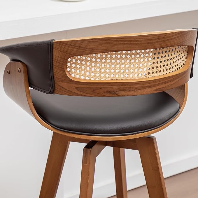 Set of 4 Rattan Swivel Bar Stools - Image 8