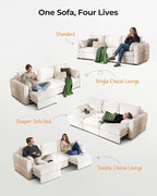 103" Electric Pull Out Sleeper Sofa Bed, 2in1 Convertible Power Extendable - Image 3