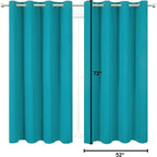 Turquoise Thermal Blackout Curtains/52 x 72 Inch/Set of 2 Panels Room Darkening - Image 10
