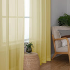 Simplebrand Yellow Sheer Curtains 96 Inches Long, Light Filtering Rod Pocket - Image 5