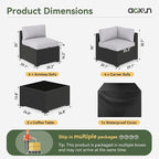 Aoxun 10 Piece Patio Furniture Set Wicker Rattan Patio Sectional Sofa Set - Image 3