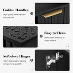 Fluted Buffet Cabinet Sideboard, Storage Cabinet, Modern Accent Cabinet Console - Image 6
