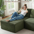 96" Cloud Sectional Couch with L-Shape Chaise, Modular Comfy Sofa Chaise Longue - Image 5
