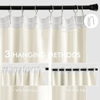 MIULEE Cream Back Tab Blackout Curtains 52x72 Inches Long 2 Panels Set | Rod - Image 3