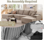 140" Sectional Cloud Couch for Living Room, Modular Floor Deep-Seat Sofa - Image 3