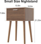 LAATOOREE Nightstands Set of 2, Small Fluted Side Table, Bedside Table - Image 2