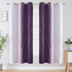 Purple and Greyish White Ombre Blackout Curtains - Image 2