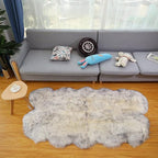 HUAHOO Premium Genuine Sheepskin Rug White Grey Real Australia Sheepskin - Image 3