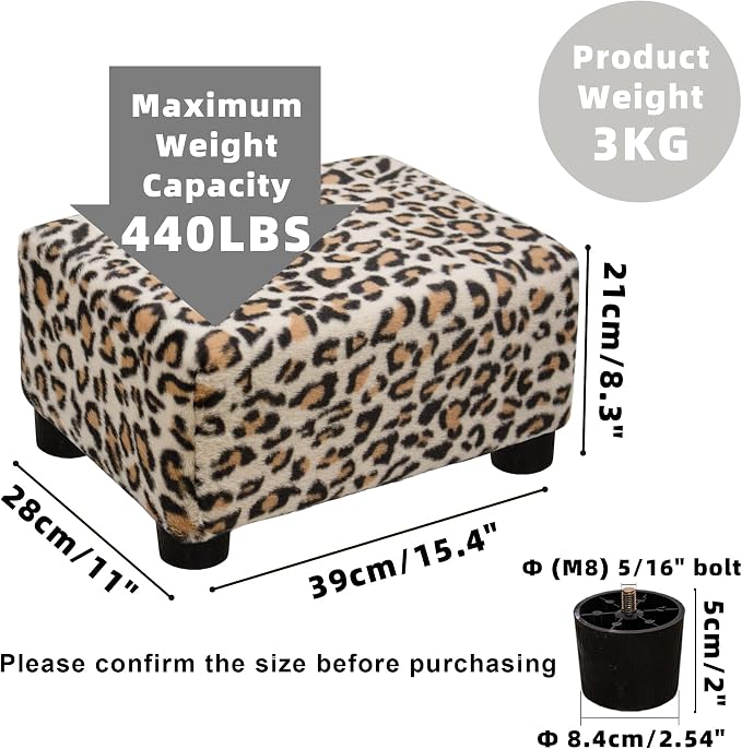CAROLMADE Small Foot Stool Ottoman Footstool - Image 3