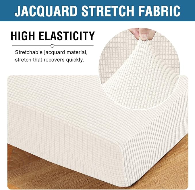 H.VERSAILTEX Super Stretch Individual Seat Cushion Covers Armchair Sofa Covers - Image 4