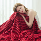 NEWCOSPLAY Fleece Ribbed Cozy Twin Blanket - Image 4
