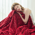 NEWCOSPLAY Fleece Ribbed Cozy Throw Blanket by NEWCOSPLAY