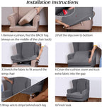 Turquoize Wingback Chair Covers 2 Piece Wing Chair Slipcover Stretch Slipcovers - Image 6