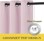 NICETOWN Room Darkening Baby Pink Curtains W100 x L84 - Image 5