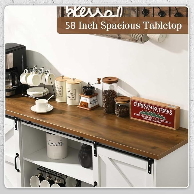 4ever2buy Farmhouse Coffee Bar Cabinet - Image 5