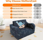 MeMoreCool Toddler Couch, 2-in-1 Kids Couch Fold Out to Lounger, Comfy Toddler - Image 6