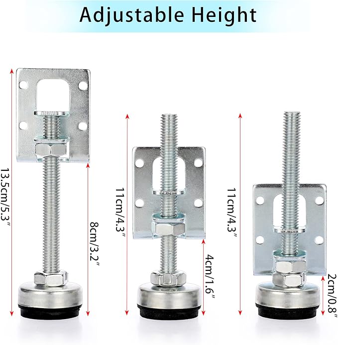 OwnMy 4 Packs Heavy Duty Adjustable Furniture Leveling Feets L Shaped Furniture - Image 4