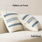 MIULEE Set of 2 Coastal Blue Boho Decorative Pillow Covers 16x16 Inch | - Image 6