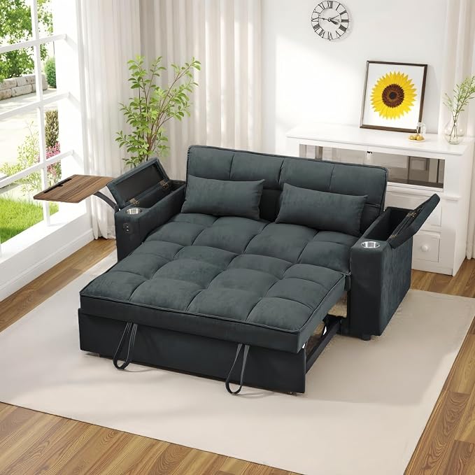 oaaktu 65''Convertible Sleeper Sofa Bed, 3-in-1 Pull Out Couch Bed by Unknown
