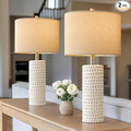 PORTRES 24" Farmhouse Ceramic Table Lamp Set of 2 by PORTRES