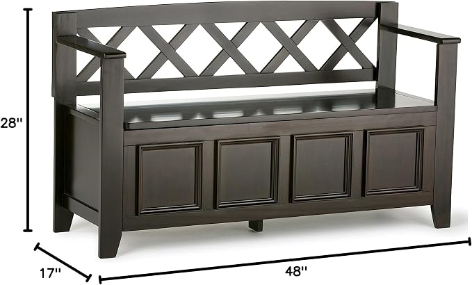 SIMPLIHOME Amherst Entryway Storage Bench - Image 15