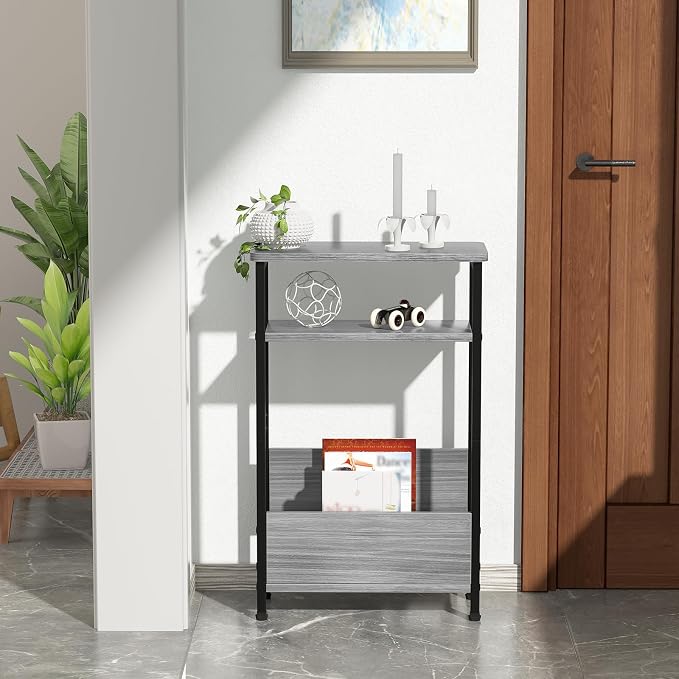 THUMEYE 7.1" Narrow Side Table for Small Spaces, 3 Tier Small End Table - Image 6