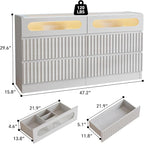 senlin Fluted 6 Drawer Dresser, - Image 2