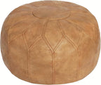 Thgonwid Unstuffed Moroccan Faux Leather Pouf Ottoman by Thgonwid