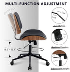 Home Office Chair No Arms with Wheels, Adjustable Height Small Desk Chair - Image 6