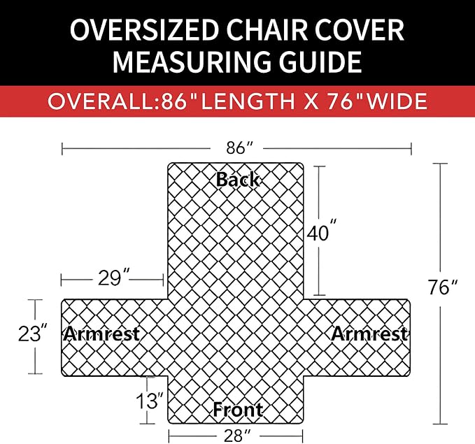 Easy-Going Reversible Couch Cover, Oversized Chair, Christmas Red/Ivory | - Image 6