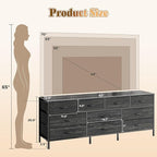 Huuger 63 Inch Dresser for Bedroom, Long Dresser - Image 3