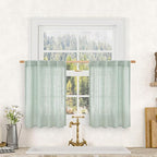 Short Window Linen Curtains 36 Inch Length 2 Panels, 34x36 Inch | Kitchen by LAMIT