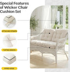 1 MIDDLE ONE Wicker Chair Cushions 3 Pieces Set - Image 5