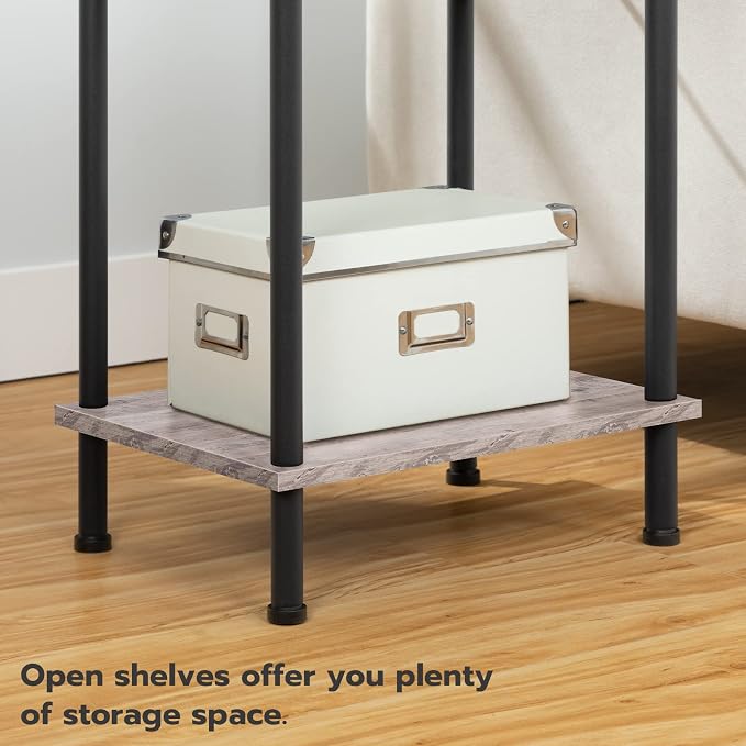 HOOBRO Side Table with Charging Station, End Table with USB Ports and Outlet - Image 8
