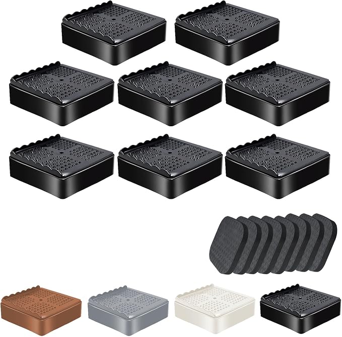 Furniture Risers, 8 Pack Bed Risers by EnjoyLifeEnjoyHappiness