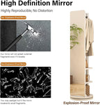 WoodsWhisper Full Length Mirror Coat Rack Solid Wood Floor Mirror 66"x12" Full - Image 7